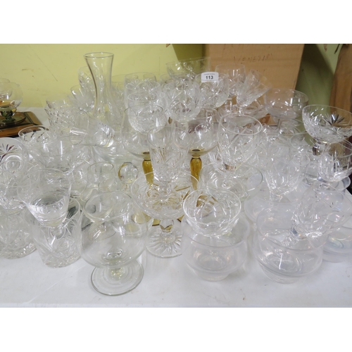 113 - Large collection of assorted cut and other glassware