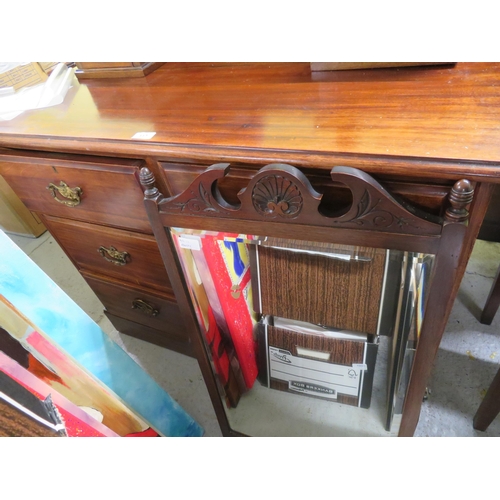 117 - Dressing chest of two long and two short drawers, mirrored panel to back