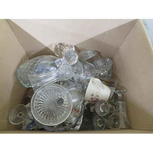 70 - Two boxes of assorted glassware