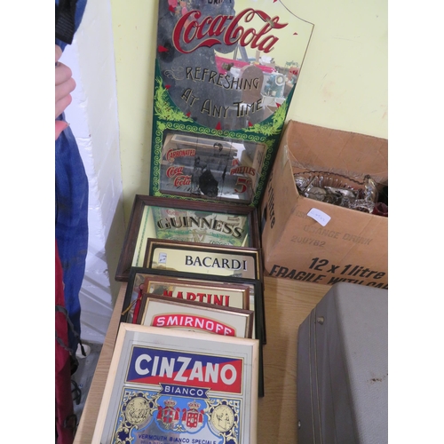 76 - Good collection of advertising mirrors including Coca Cola, Guinness, Bacardi etc