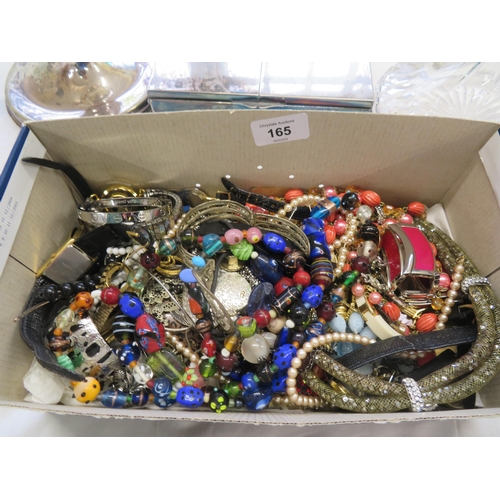 165 - Box of costume jewellery