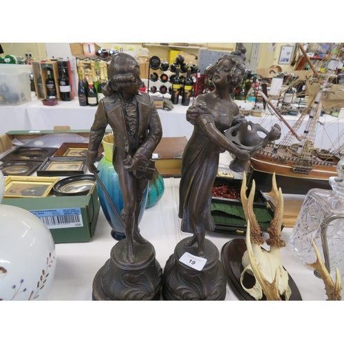 19 - Pair of Spelter figures