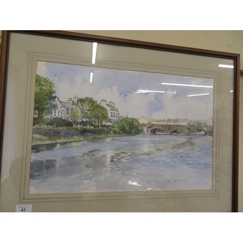 41 - Peter Lloyd Davies, Stonebridge and Sulby river, water colour, 14 x 20 ins approx., signed and dated... 