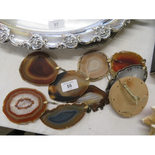 55 - A collection of slices of agates, hard stones formed into a mobile