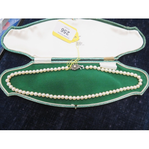 256 - Single string of cultured pearls