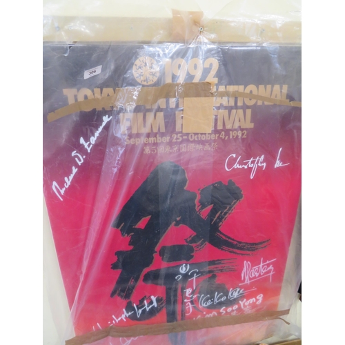 306 - A 1992 Tokyo International film Festival Poster signed by actors including Christopher Lee