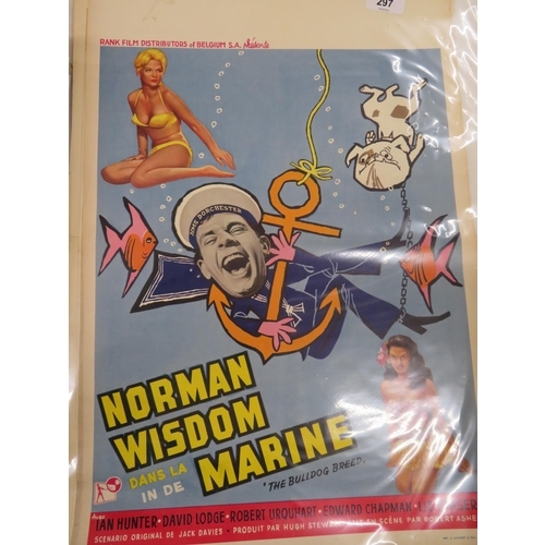 297 - Five Norman Wisdom Rank film posters, French Editions