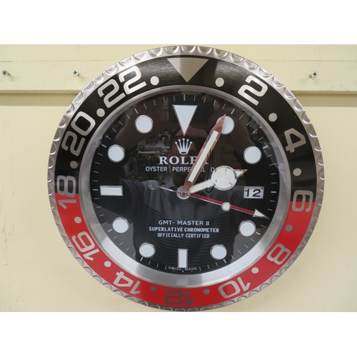 38 - Wall clock in the form of a Rolex GMT Master II - Coke bezel