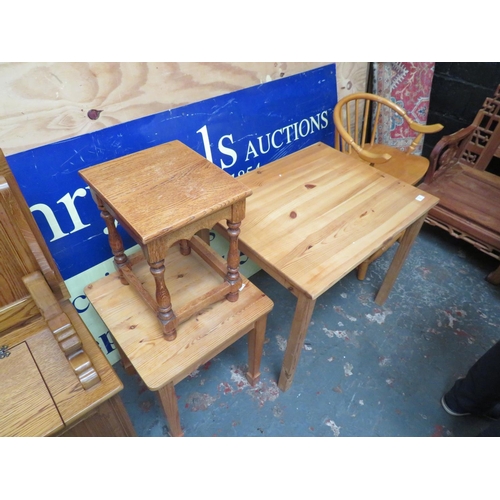 2 - Collection of pine tables plus spindle back chair