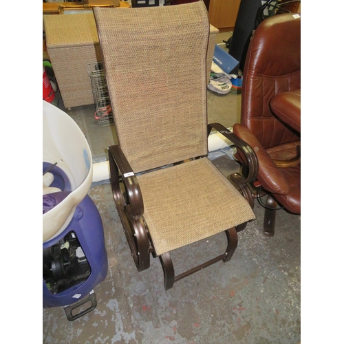 26 - Rocking chair with rattan to seat and back