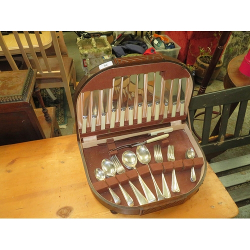 30 - Canteen of cutlery in wooden case