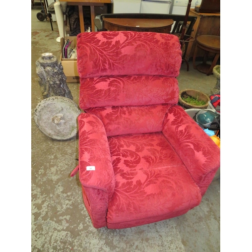 91 - Electric reclining chair in red material