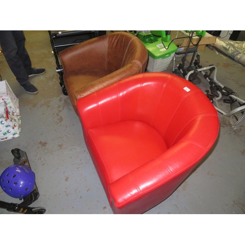 95 - Two leather tub chairs