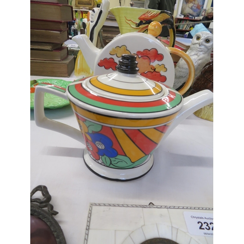 235 - Five colourful tea pots, jugs etc