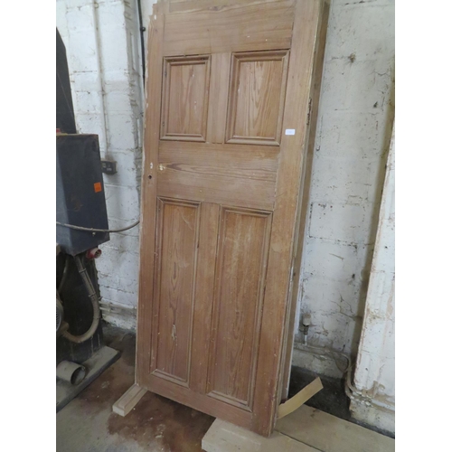 38 - Six stripped pine panelled doors