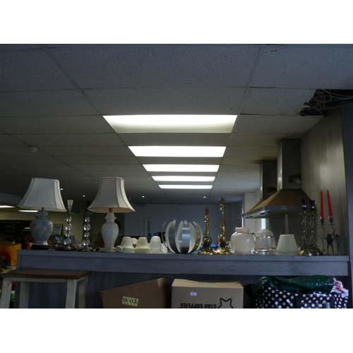 12 - Collection of lamps, candle holders etc plus shades