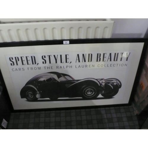 21 - Large framed poster of Speed, Style, and Beauty