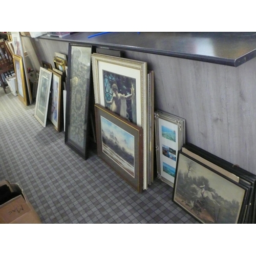 30 - Large assortment of prints, paintings, tapestries etc