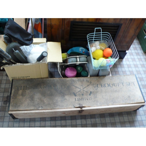 4 - Collection of games and equipment including croquet set