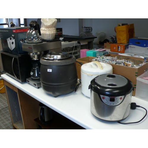 45 - Bravilor double coffee maker, Blitz professional rice cooker, Buffalo soup kettle, plus a Tefal stea... 