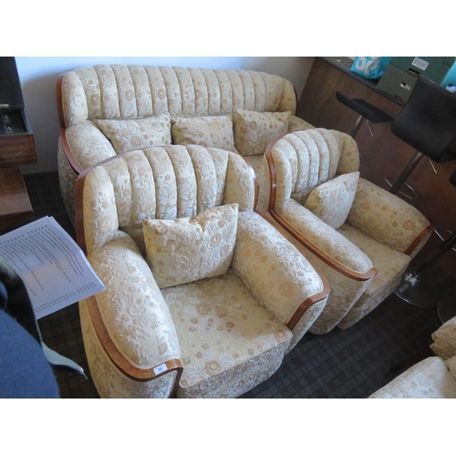 55 - Good Art Deco Five piece suite comprising two tub chairs, two easy chairs, and a three seater settee