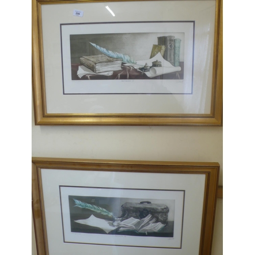 206 - Pair of signed coloured lithographs, Meditacion I & II