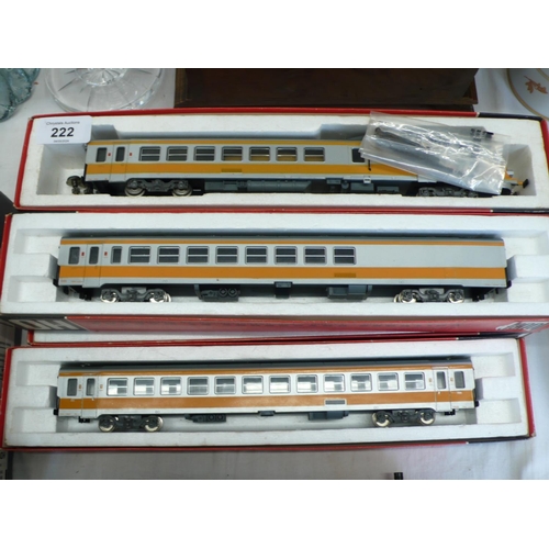 222 - JOUEF turbo train and coaches (all boxed)