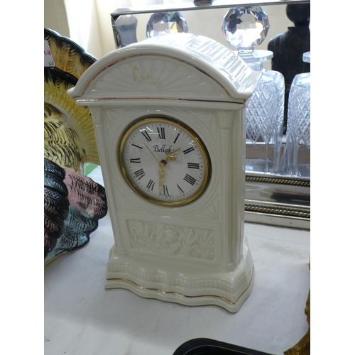 273 - Belleek mantel clock