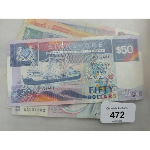 472 - Collection of Singapore bank notes