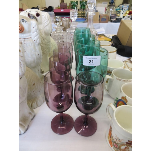 21 - Coloured wine glasses