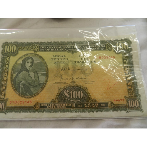 34 - Irish £100 note 4.4.77