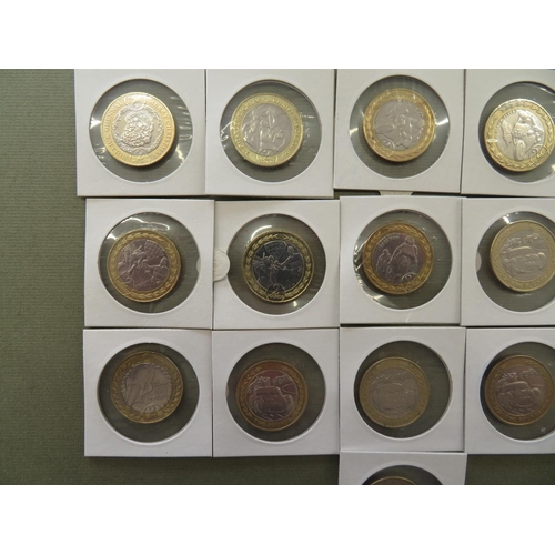 42 - Sixteen Isle of Man bimetal £2 coins including motor racing and Christmas