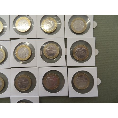 42 - Sixteen Isle of Man bimetal £2 coins including motor racing and Christmas