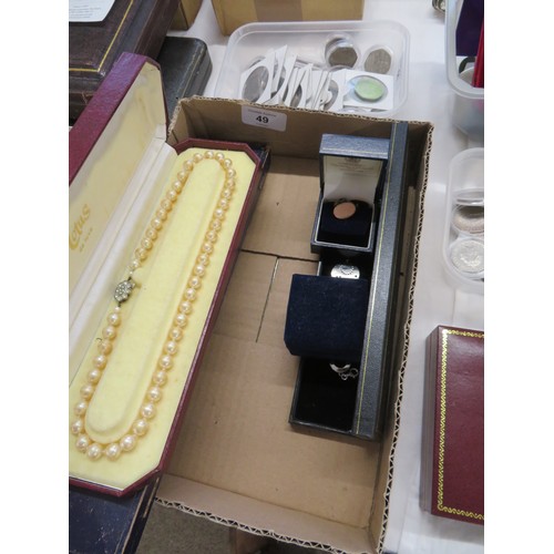 49 - Collection of boxed jewellery, cufflinks, necklaces, ring and a bracelet