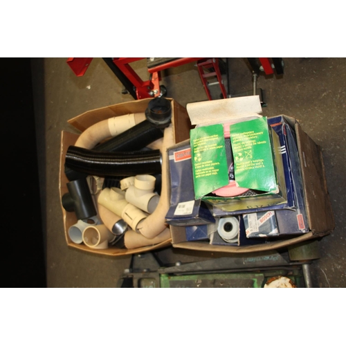 56 - Two boxes of various parts, hoses etc