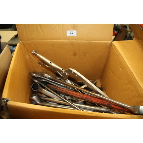 64 - Box of heavy duty tools