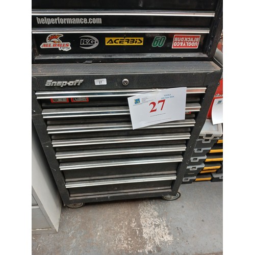 27 - Seven section Snap-Off tool box on wheels