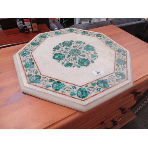 26 - Malachite inlaid table top