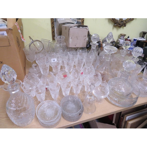 484 - Massive collection of Crystal fuschia pattern cut glassware