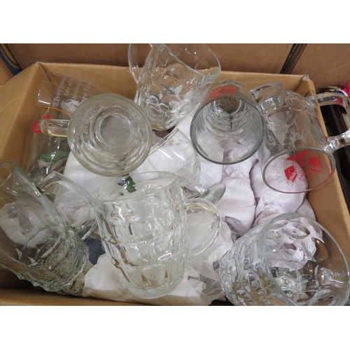 392 - Three boxes of ornaments and glassware