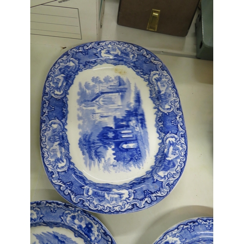 426 - Three blue and white dishes