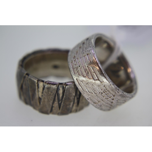 302 - Two silver Gent's rings marked Armini