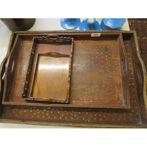 360 - Collection of four Eastern wooden trays