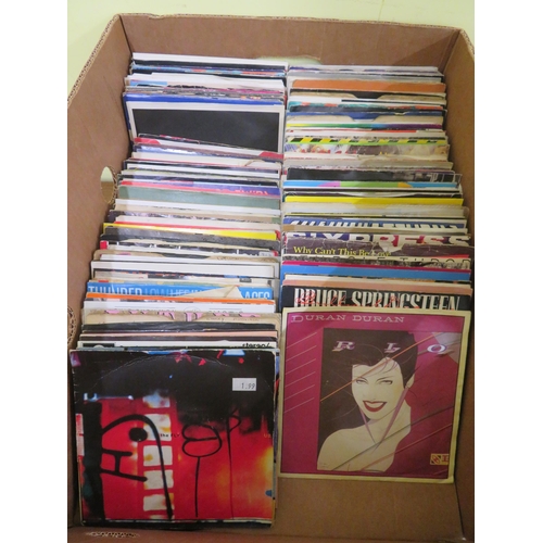 104 - Good box of assorted singles including Rush, Madonna, Duran Duran etc