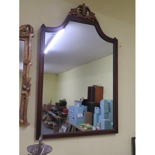 76 - Fancy gilt framed mirror plus shield shaped mirror