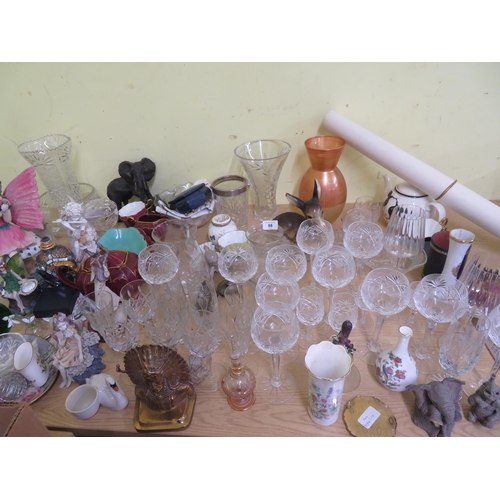 98 - Large collection of Ornaments, glassware crockery etc