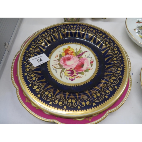 24 - A Ridgeway and Grainger/Worcester hand painted plates