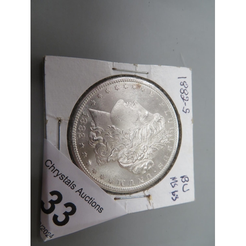 33 - 1882-S morgan silver dollar BU