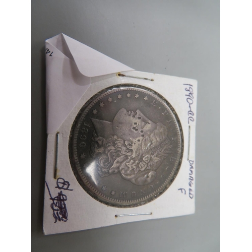 34 - 1890-cc morgan silver dollar