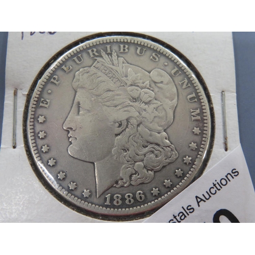 206 - 1886-S Morgan silver dollar, VF